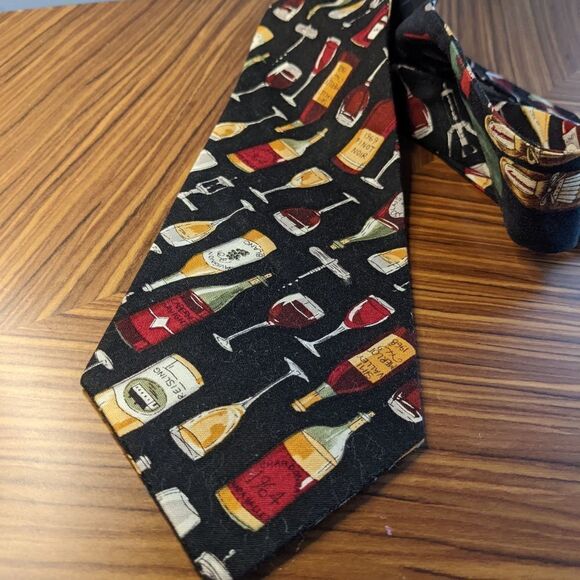 Vintage double sided golf vines cotton tie - Picture 4 of 5